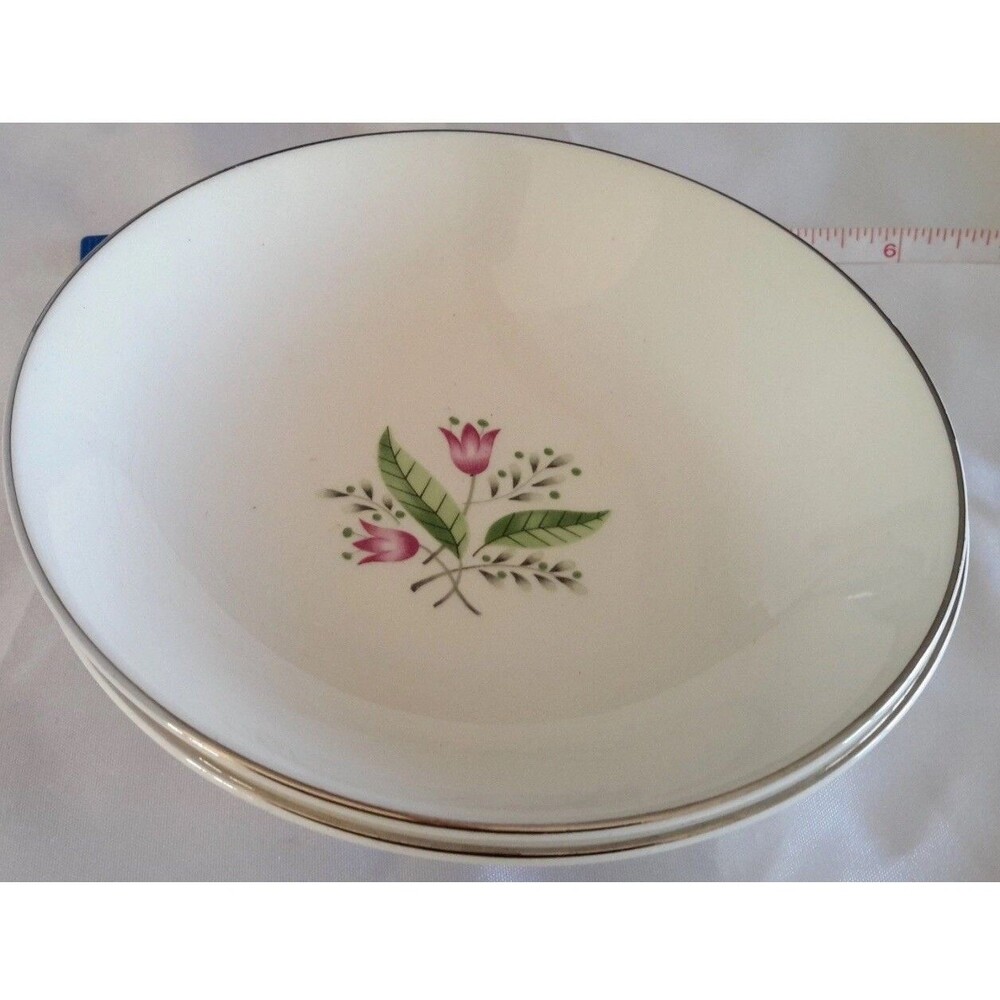Vintage Royal China SUSSEX #54 Pink Tulip Dinner Plate With Platinum Trim
